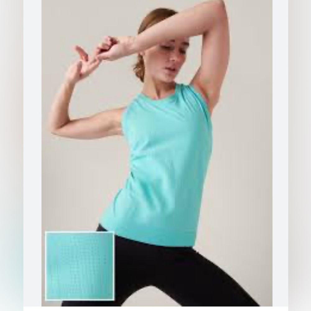 Athleta Green Fitted Ribbed Tank Top